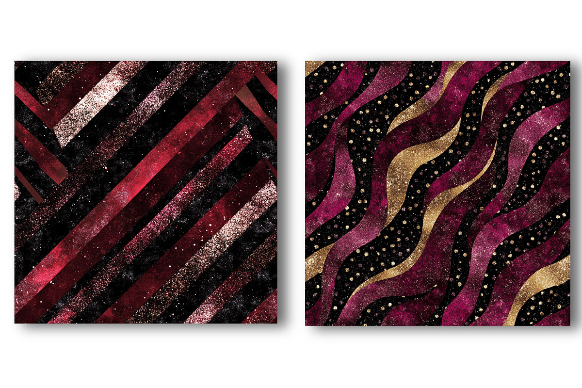Burgundy and Black Glitter Digital, a Pattern Graphic by Watercolor design (Photo 4 of 4)