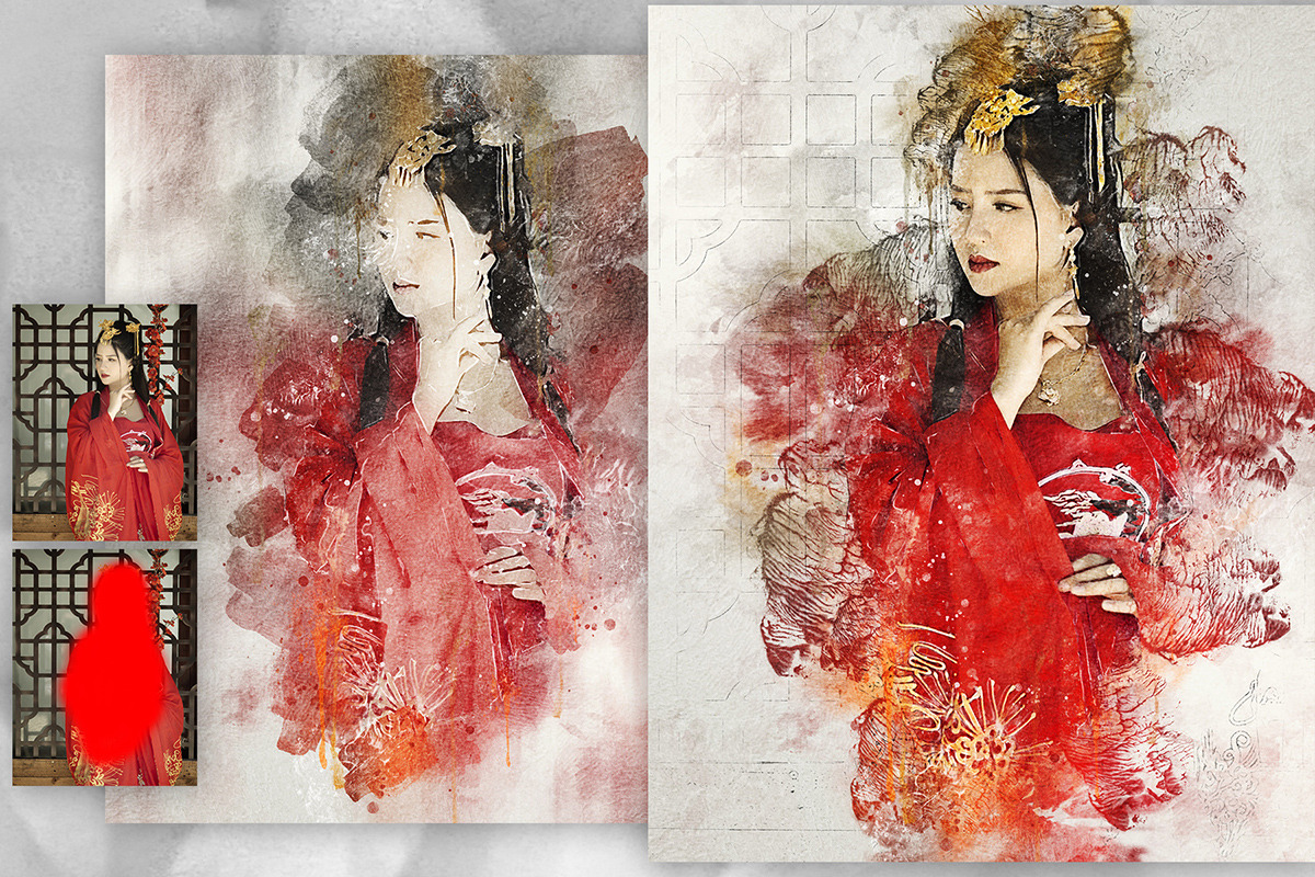 SplatterWatercolor2 Photoshop Action, an Action Add-On by GorynArt (Photo 8 of 27)