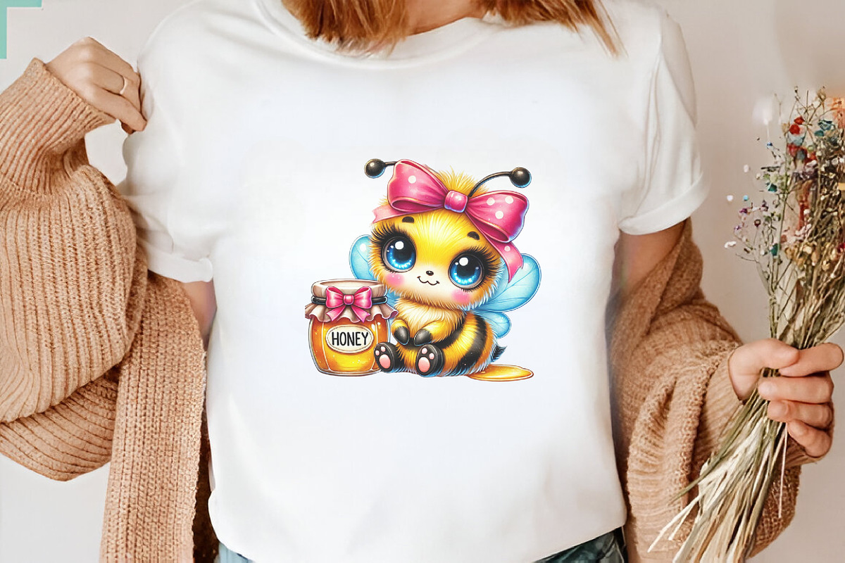 Cute Honey Bee Sublimation Clipart, an Illustration by DreamArtGraphic (Photo 3 of 5)