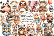 Kawaii Knitted Animals Clipart, an Illustration by OK Design (Thumbnail 1 of 5)