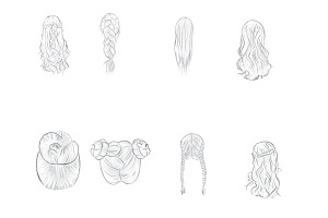 Womens Hair Set 3 Procreate Brush