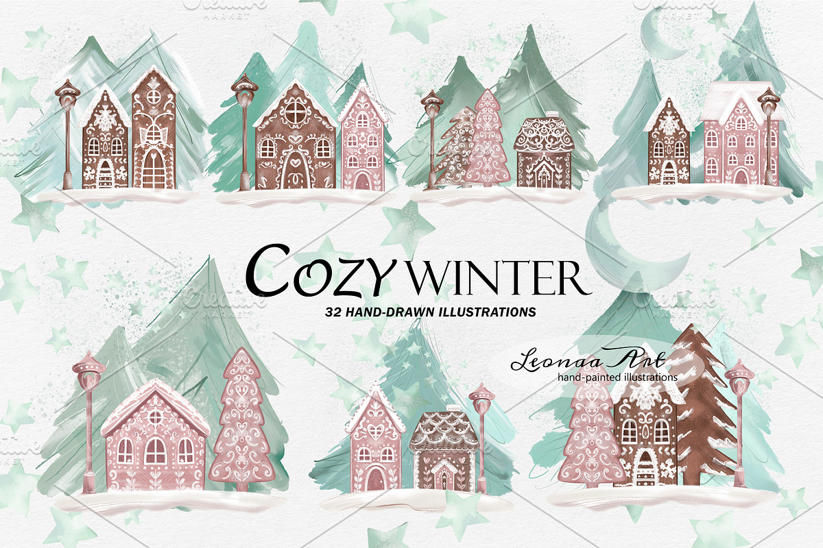 Cozy Winter Clipart Set, a Seasonal Illustration by Leonaa art (Photo 4 of 11)