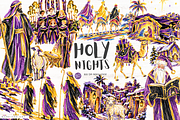 Christmas Nativity Clipart, a Seasonal Illustration by Markicha Art (Thumbnail 1 of 5)
