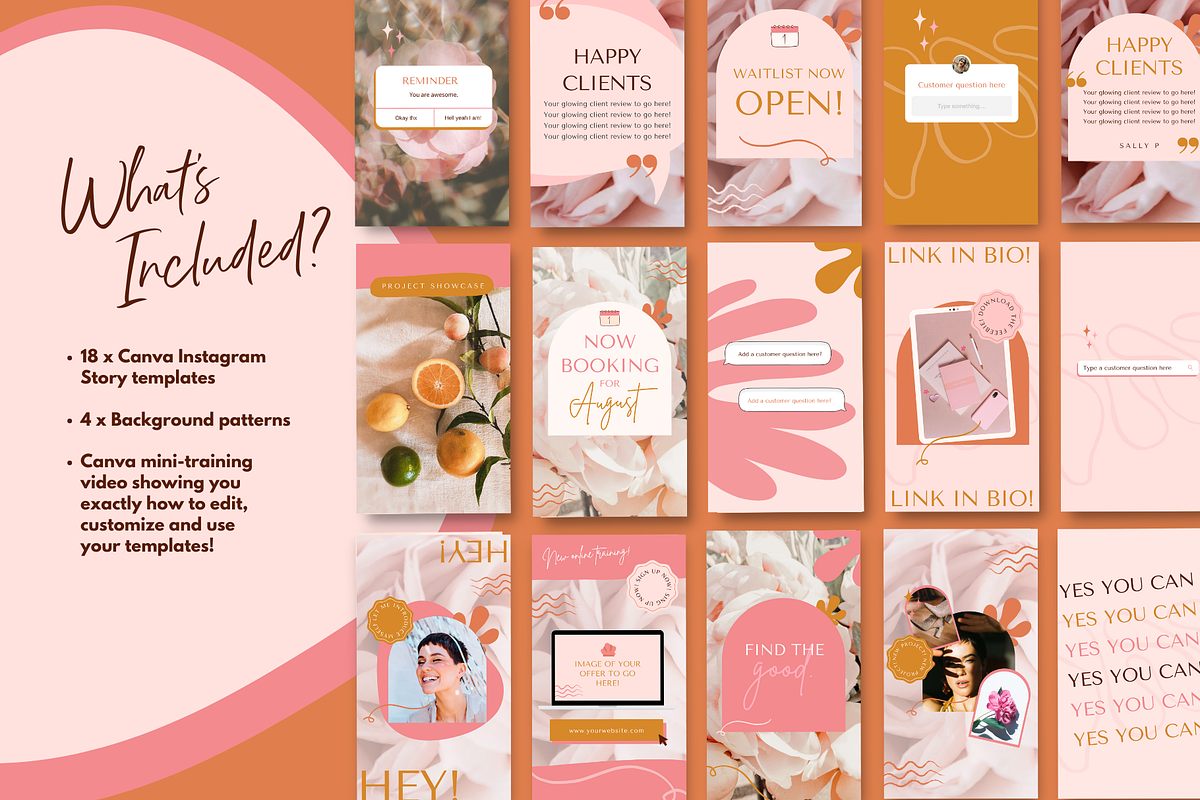 Boho Canva Instagram Story Templates, a Social Media Template by Kurly Creative (Photo 3 of 11)