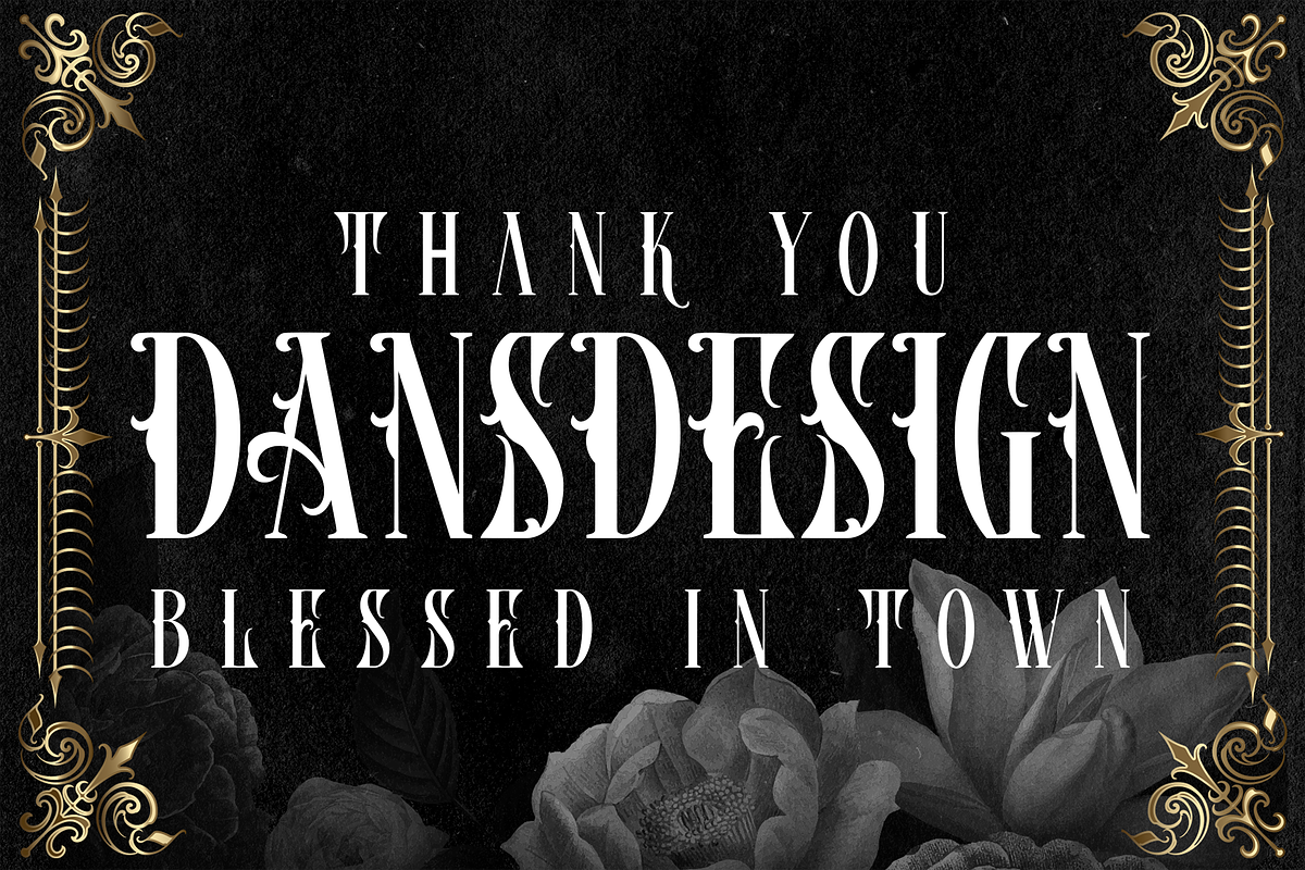 Crystal Orchid Display Blackletter, a Blackletter Font by dansdesign (Photo 6 of 6)