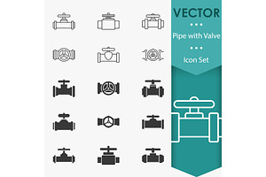 Valve icons vector