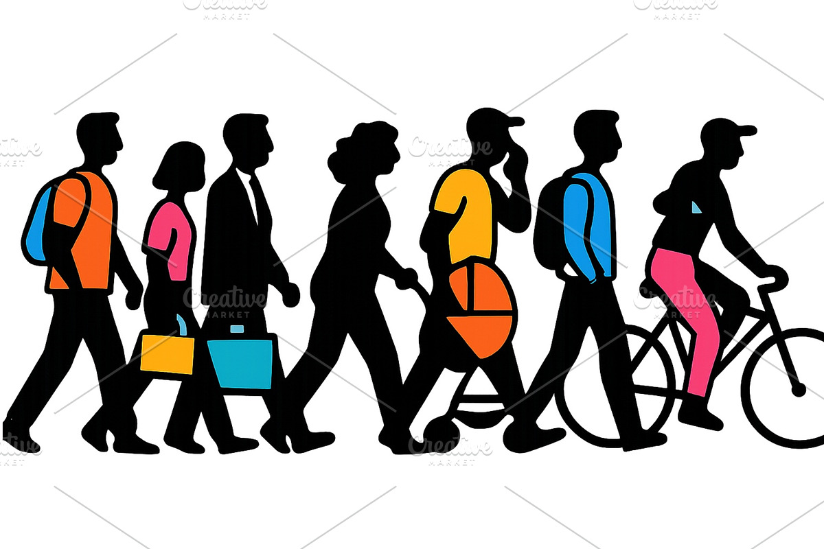 Diverse group of individuals, a Transportation Illustration by ZinetroN