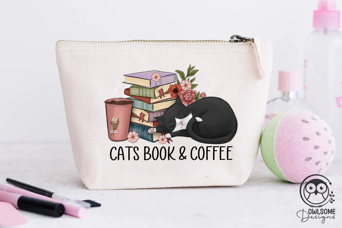 Cats Book And Coffee Png Sublimation, a Graphic by Owlsome.Designs (Photo 4 of 5)