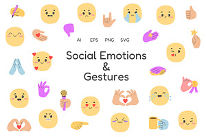 Social Emotions & Gestures, an Object Illustration by yarynabo