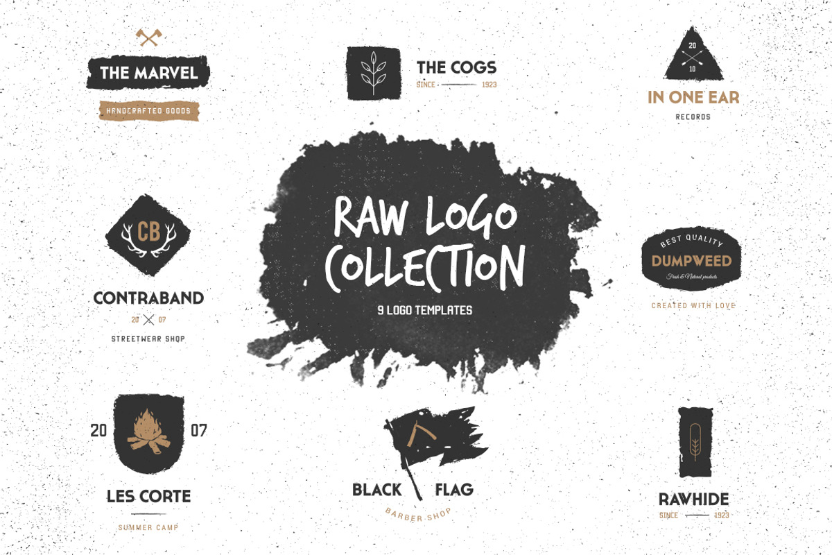 Raw logo collection, a Branding & Logo Template by Optimistic shop (Photo 1 of 3)