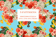 Vintage Summer Flowers Collection, a Pattern Graphic by Chus Moreno Studio (Thumbnail 3 of 17)