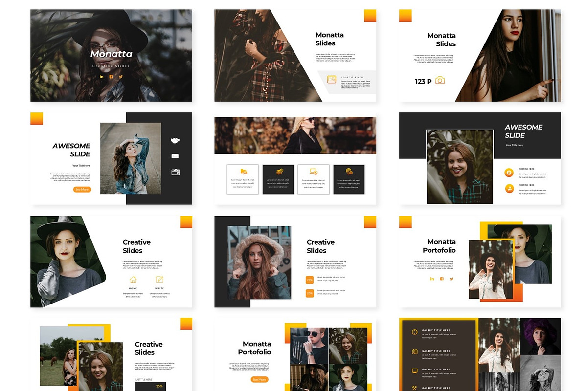 Monatta - Powerpoint Template, a Presentation Template by AQR Studio