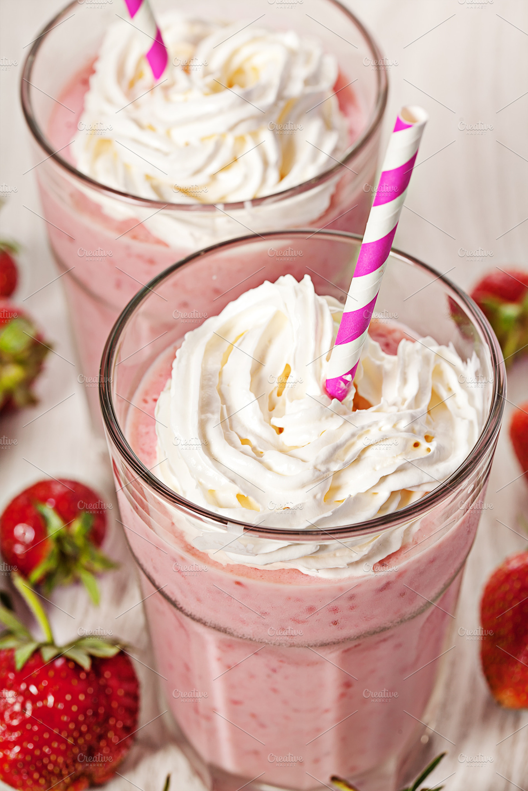 Strawberry Fresh Milkshake Summer Drink Containing Berry Beverage And Cold