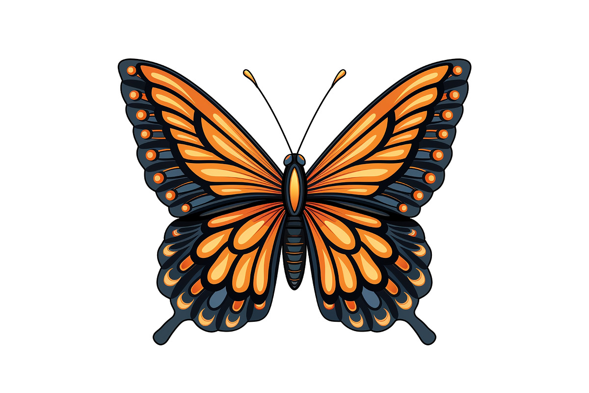 Realistic Orange and Black Butterfly, an Animal Illustration by Ghagra (Photo 2 of 3)