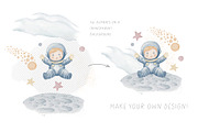 Watercolor Space Pastel Clipart Set, an Illustration by Alisles (Thumbnail 9 of 12)