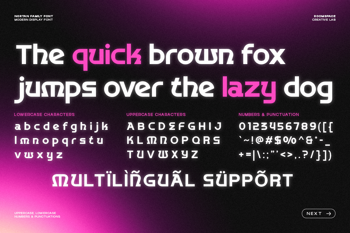Nortan – A Futuristic Modern Display, a Sans Serif Font by roomspace creative lab (Photo 7 of 10)