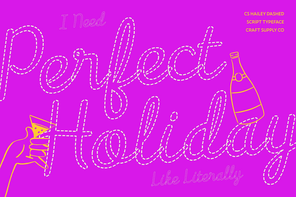CS Hailey Dashed, a Script Font by Craft Supply Co. (Photo 2 of 8)