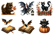 Vintage Halloween Cats and Bats, an Illustration by DreamArtGraphic (Thumbnail 4 of 4)