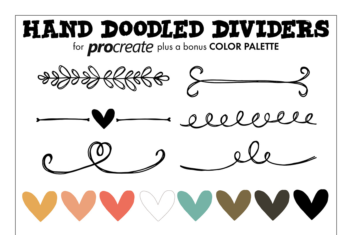 Hand Doodled Dividers for Procreate