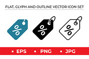 Percentage Price Tag Icons, an Outline Icon by Artonix (Thumbnail 1 of 2)