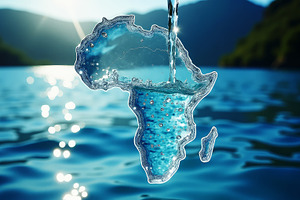 Map of Africa formed by water suspen, a Food & Drink Photo by Perpis