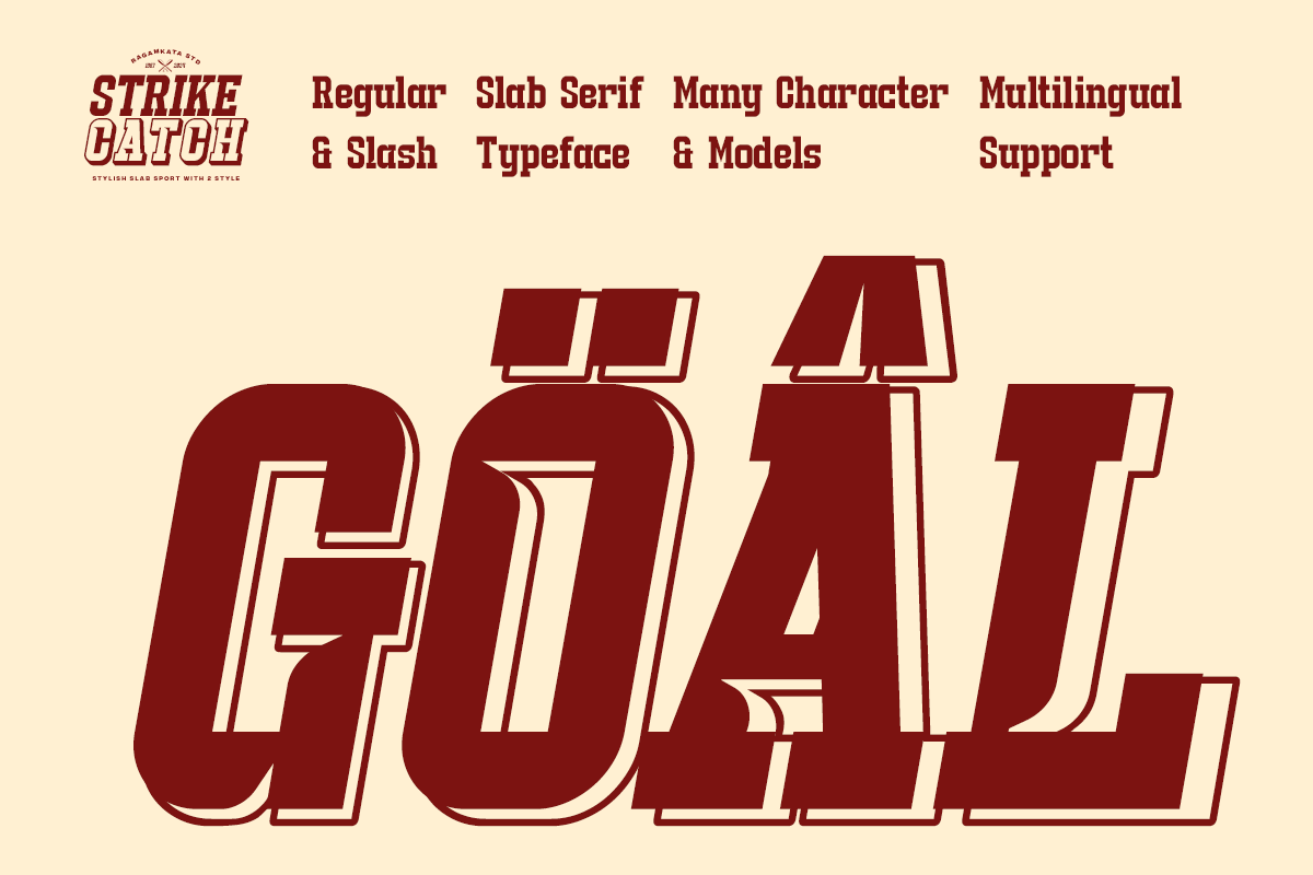 Strike Catch - Slab Sport Font, a Slab Serif Font by RagamKata (Photo 12 of 12)