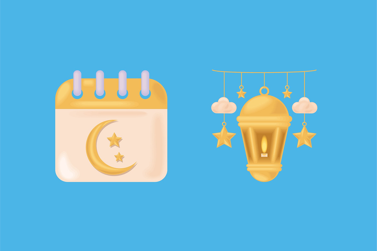 Golden Hijri Illustration Set, an Object Illustration by studiogstock (Photo 4 of 5)