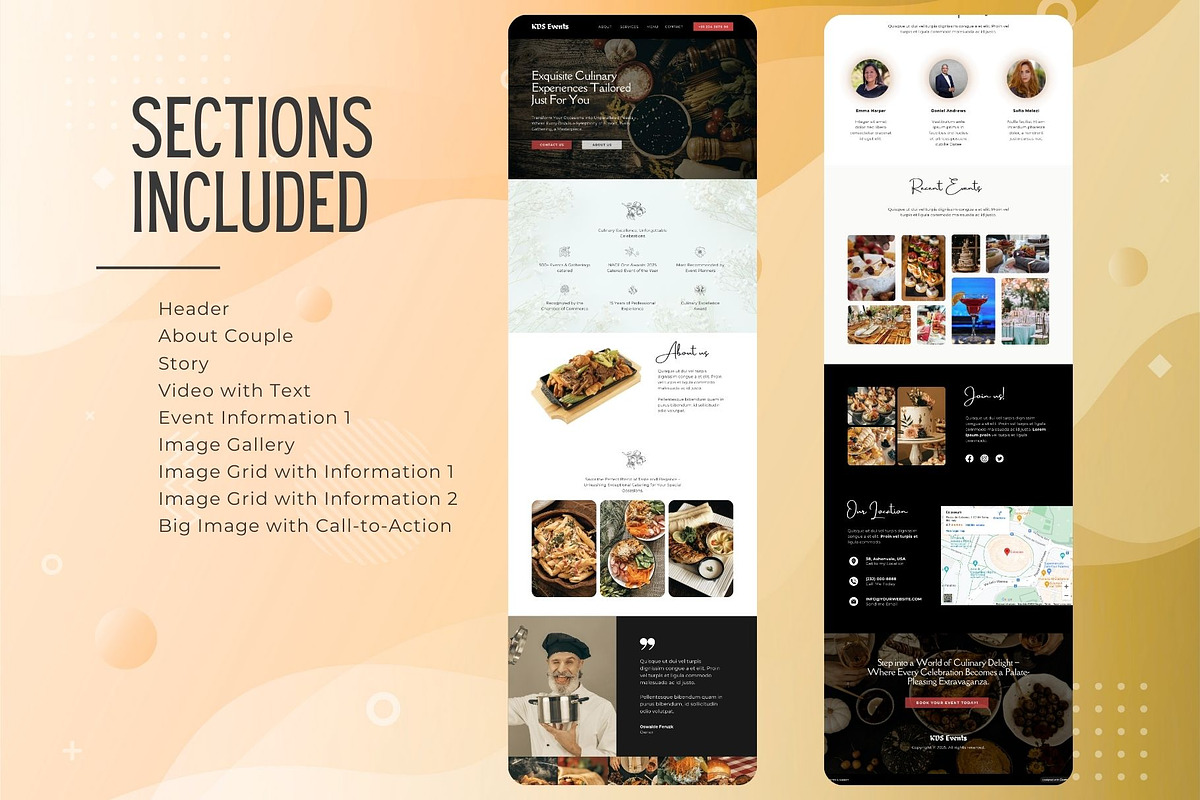 Catering Services Website Template, a Landing Page Template by Kromatic Design Studio (Photo 9 of 10)