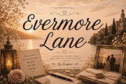 Evermore Lane - Romantic Script Font, a Script Font by overlaytemplates (Thumbnail 1 of 5)