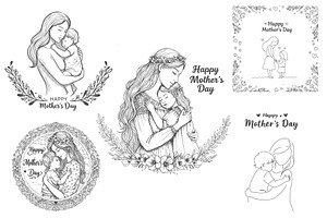 Mother’s Day Vector Illustration Set, a Person Illustration by MkStudio