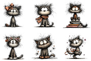 Fluffy Kitten Whimsical Clipart, an Animal Illustration by Designking (Thumbnail 3 of 5)