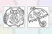 Spooky Creepy Coloring Pages #3, a Seasonal Illustration by Inkivelle Studio (Thumbnail 2 of 3)