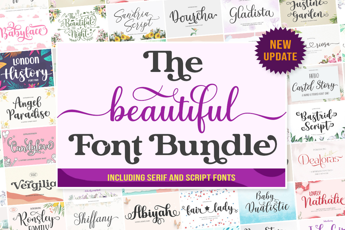 The Beautiful Font Bundle, a Script Font by Attract Studio (Photo 1 of 31)