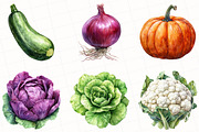 Vegetable Watercolor Clipart, an Illustration by OK Design (Thumbnail 4 of 5)