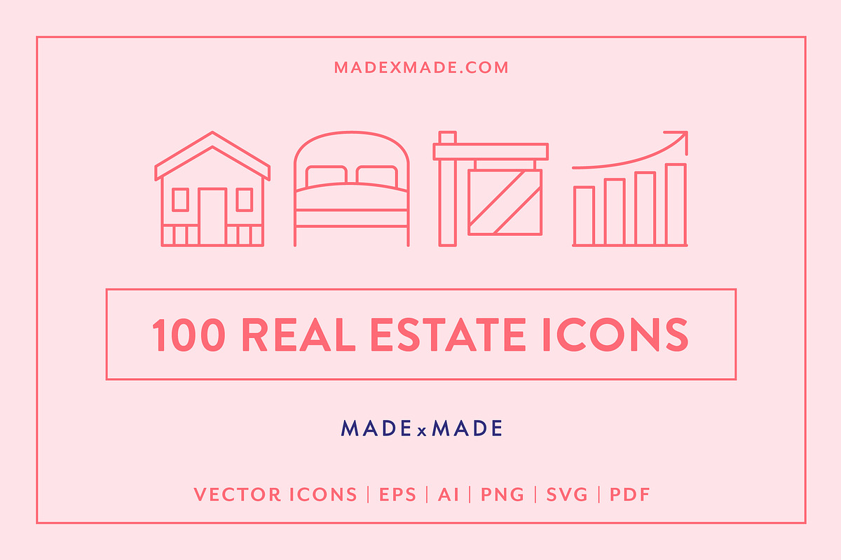 Real Estate Line Icons, an Outline Icon by Made by Made (Photo 1 of 8)