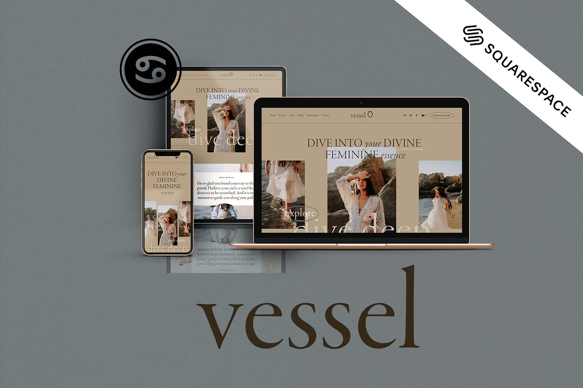 Vessel Squarespace Website Template, a Squarespace Template by The Humanista Co. (Photo 1 of 21)