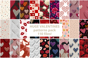 110 Valentines Day Seamless Patterns
