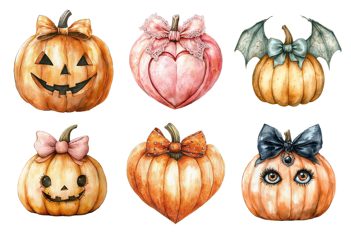 Halloween Coquette Bow Pumpkin Clipa, an Illustration by Daily.Designs (Photo 4 of 5)