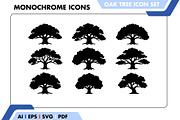 Oak Tree Icon Vector Set, a Solid Icon by Fontmine Studio (Thumbnail 1 of 3)