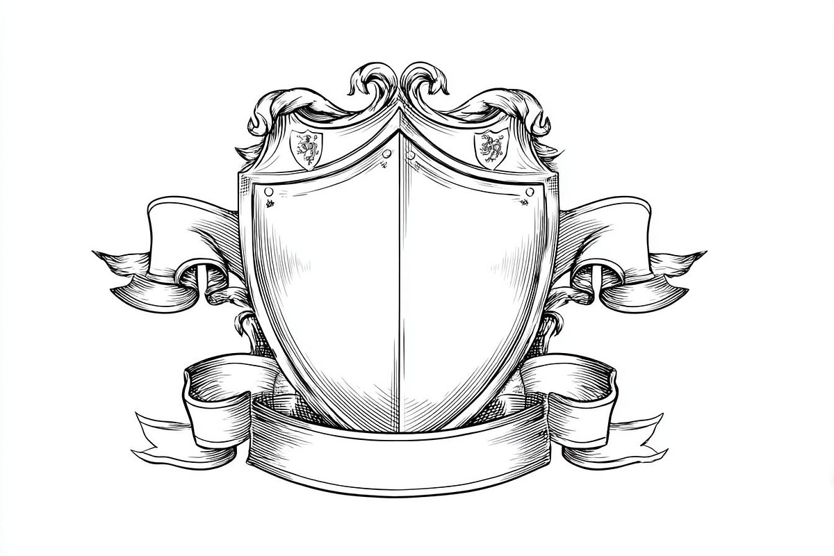 Hand-Drawn Heraldic Shield and Ribbo, a Graphic by Creativeshirt (Photo 2 of 10)