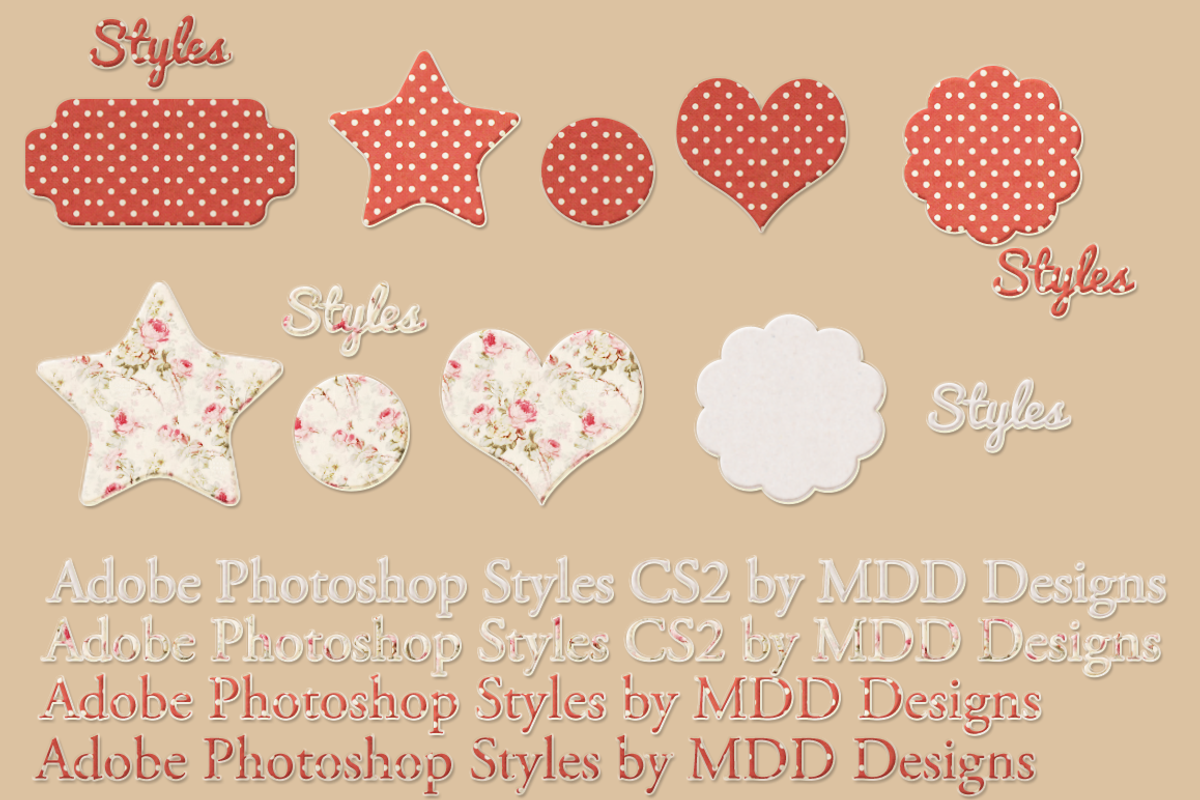 Adobe Photoshop CS2 Styles, a Layer Style Add-On by MDD Designs (Photo 2 of 3)