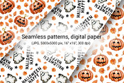 Happy halloween digital paper set, a Pattern Graphic by Artmanata (Thumbnail 5 of 12)