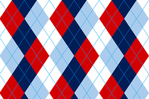 Navy, Red & Blue Argyle & Chevron