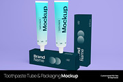 Toothpaste Tube & Packaging Mockup, a Packaging Mockup by graphicook (Thumbnail 1 of 4)