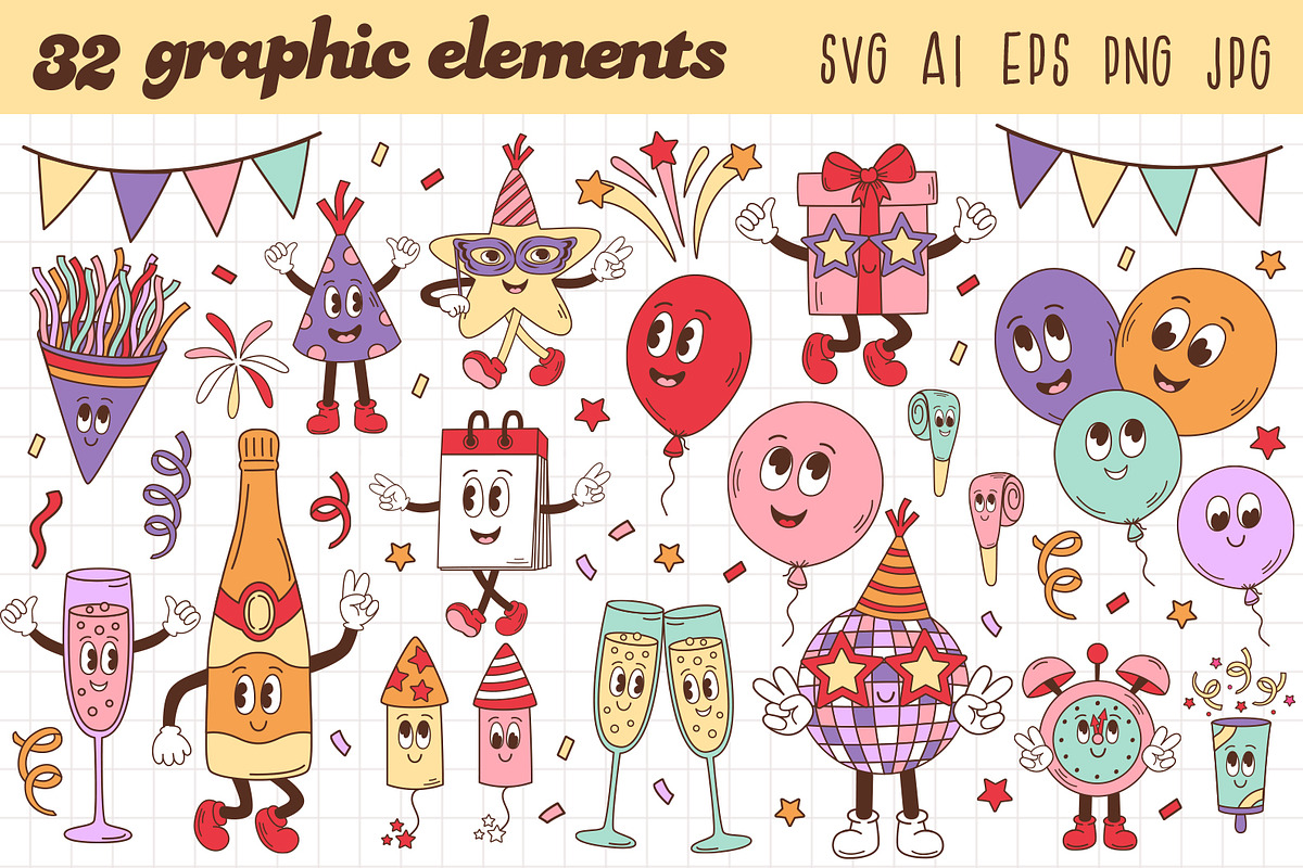 Groovy New Year collection, an Object Graphic by NataKa (Photo 2 of 9)