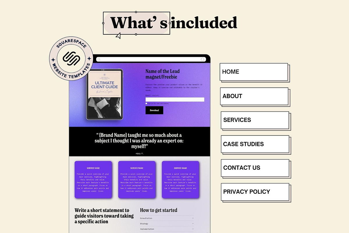 Squarespace website template, a Squarespace Template by Ciel Lumiere (Photo 3 of 11)