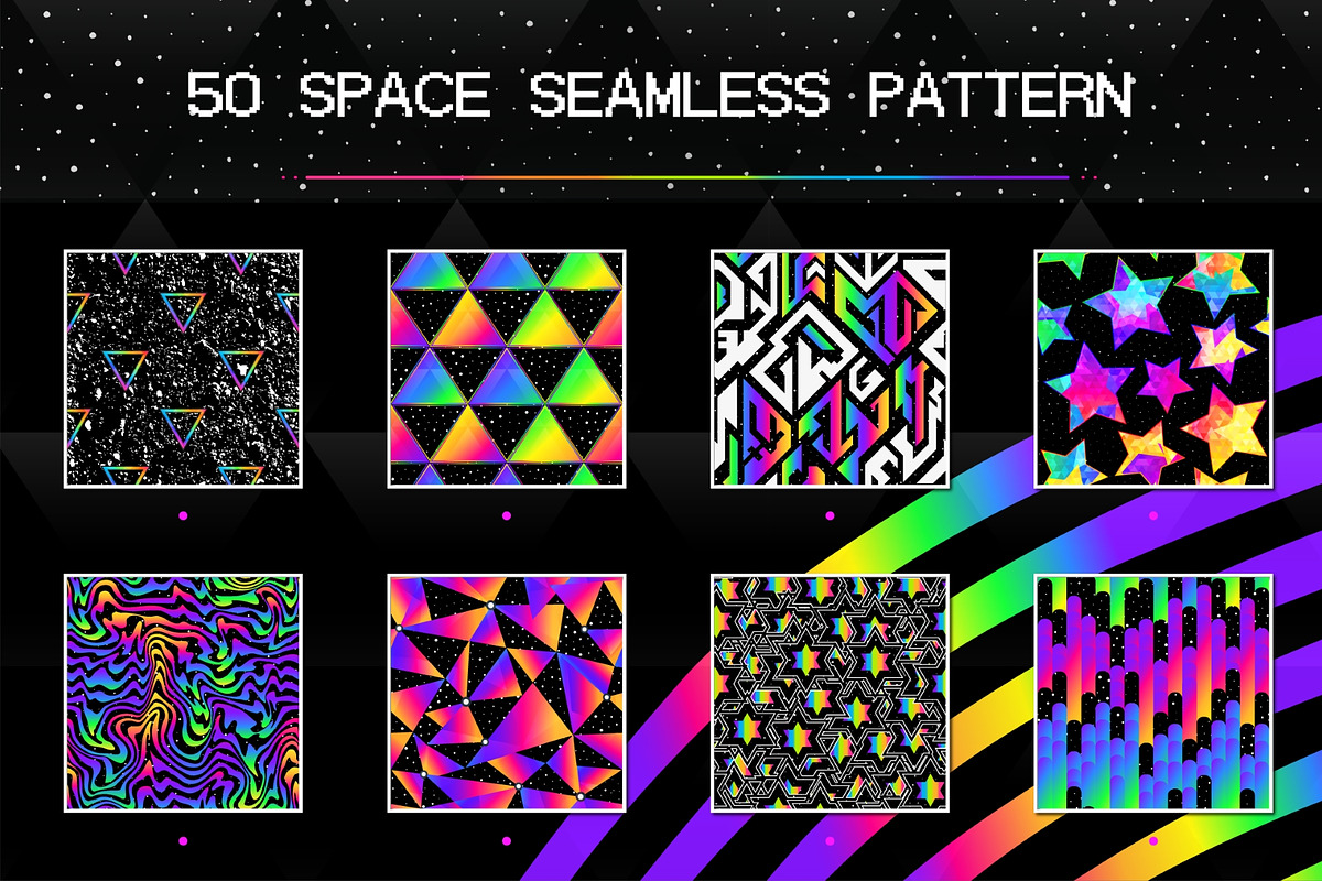 Space geometric pattern pack, a Pattern Graphic by Gudiny