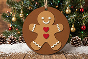 Gingerbread Bauble Laser Cut File, an Object Graphic by Libby Wishes (Thumbnail 3 of 3)