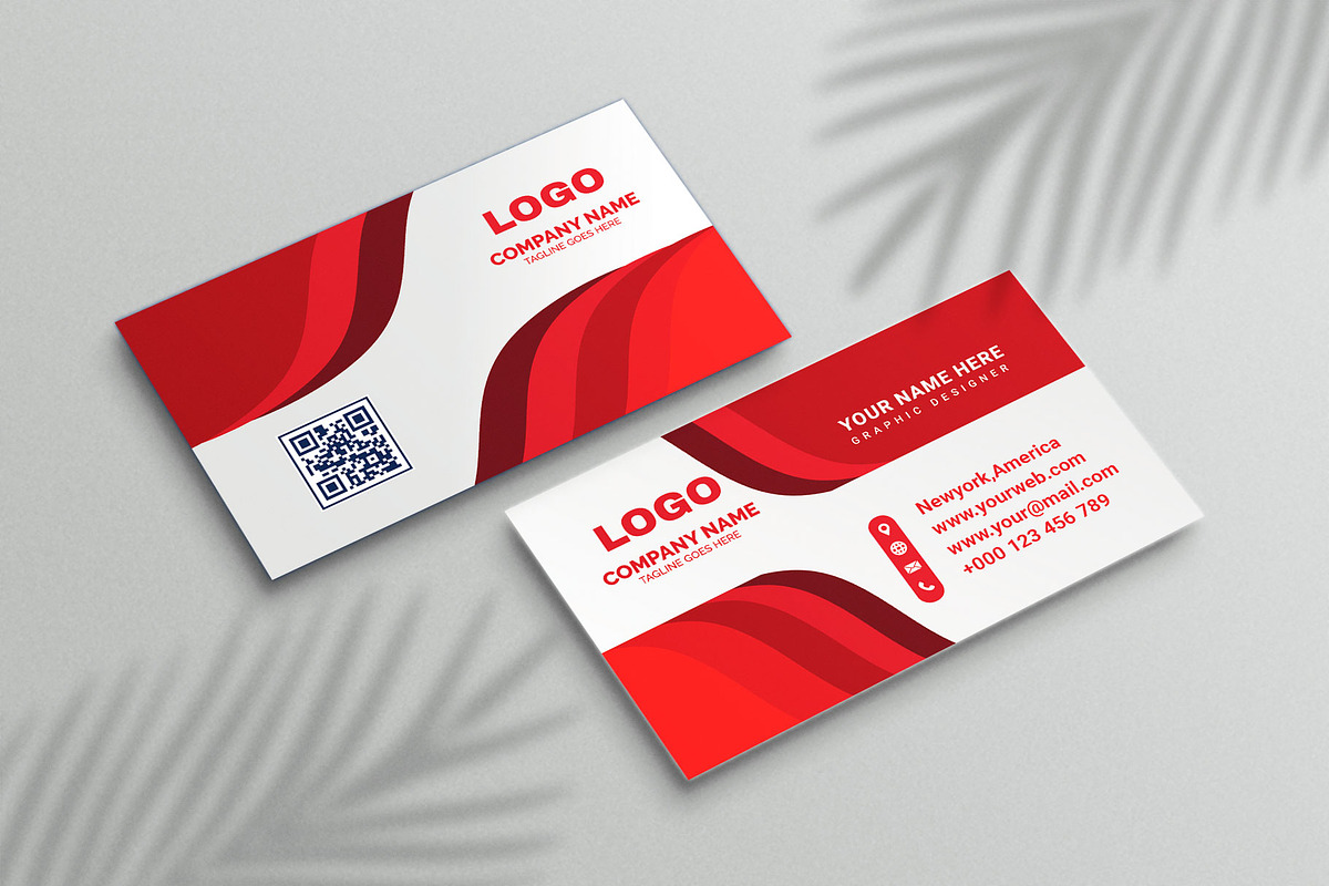 Business Card Red Color Theme EPS, a Business Card Template by Vitoria's Collection (Photo 2 of 4)