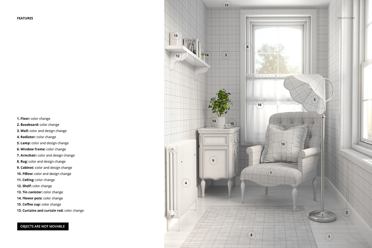 Reading Corner with Armchair Mockup, a Mockup by creatsy5 (Photo 3 of 6)
